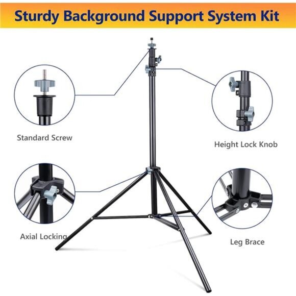 Backdrop Stand, 10x8.5ft Adjustable Photo Backdrop Stand , Heavy Duty - Picture 2 of 7